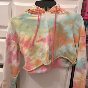 Tie dye cropped hoodie